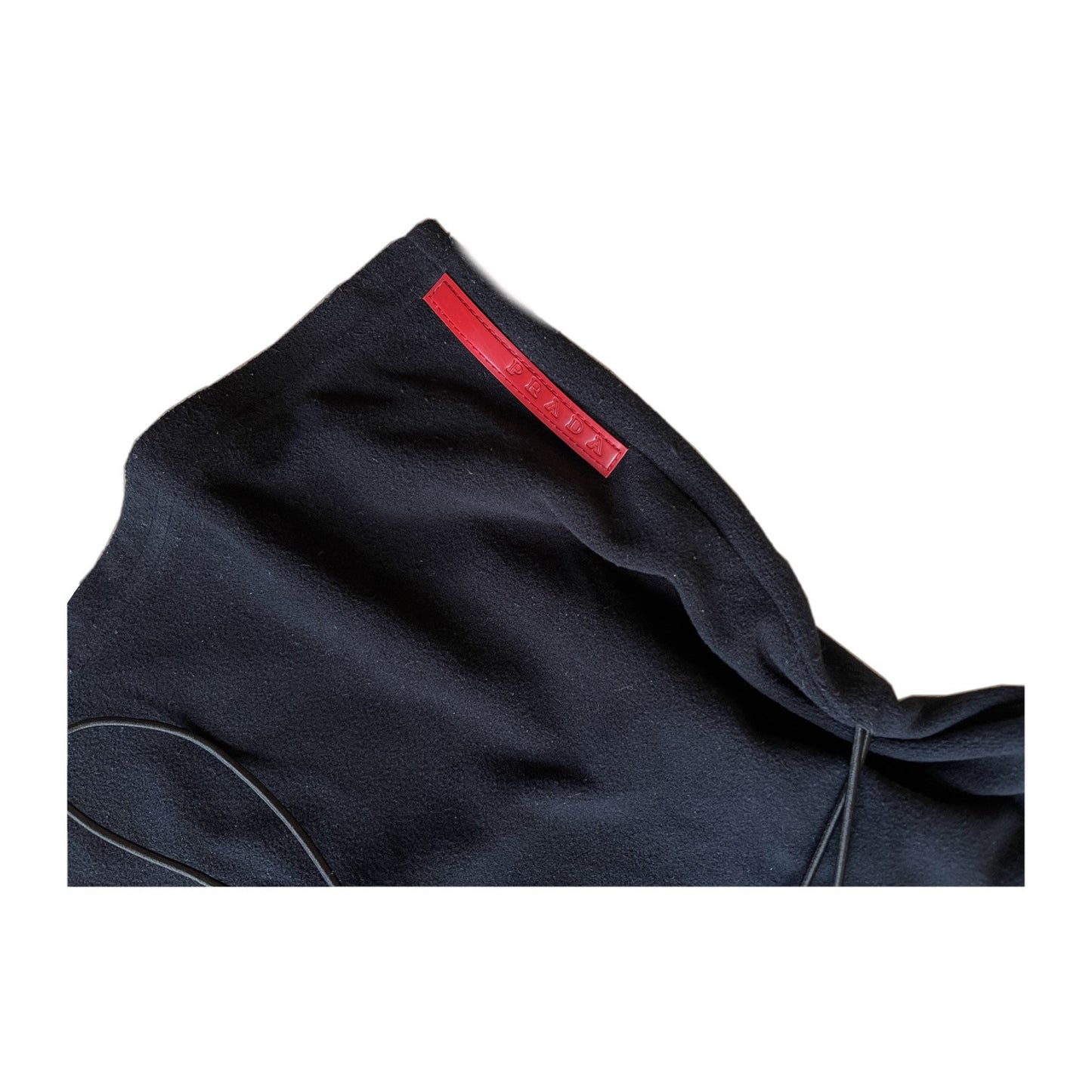 Prada Logo Fleece Zip Vest W/ Adjustable Cord
