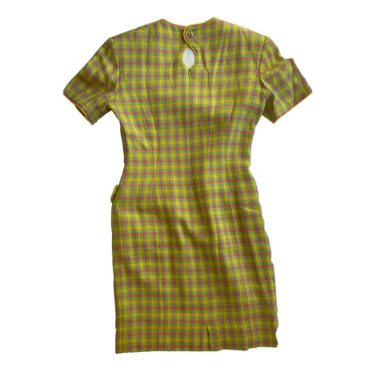 Courreges Tweed Shoulder Pad SS Midi Dress