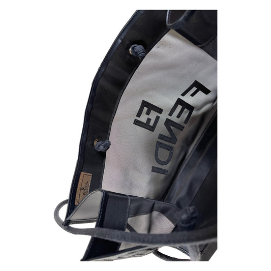 Fendi Mesh Logo Leather Shoulder Bag