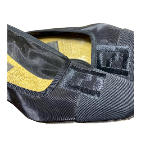 Fendi FF Logo Cap Toe Mesh Block Heels