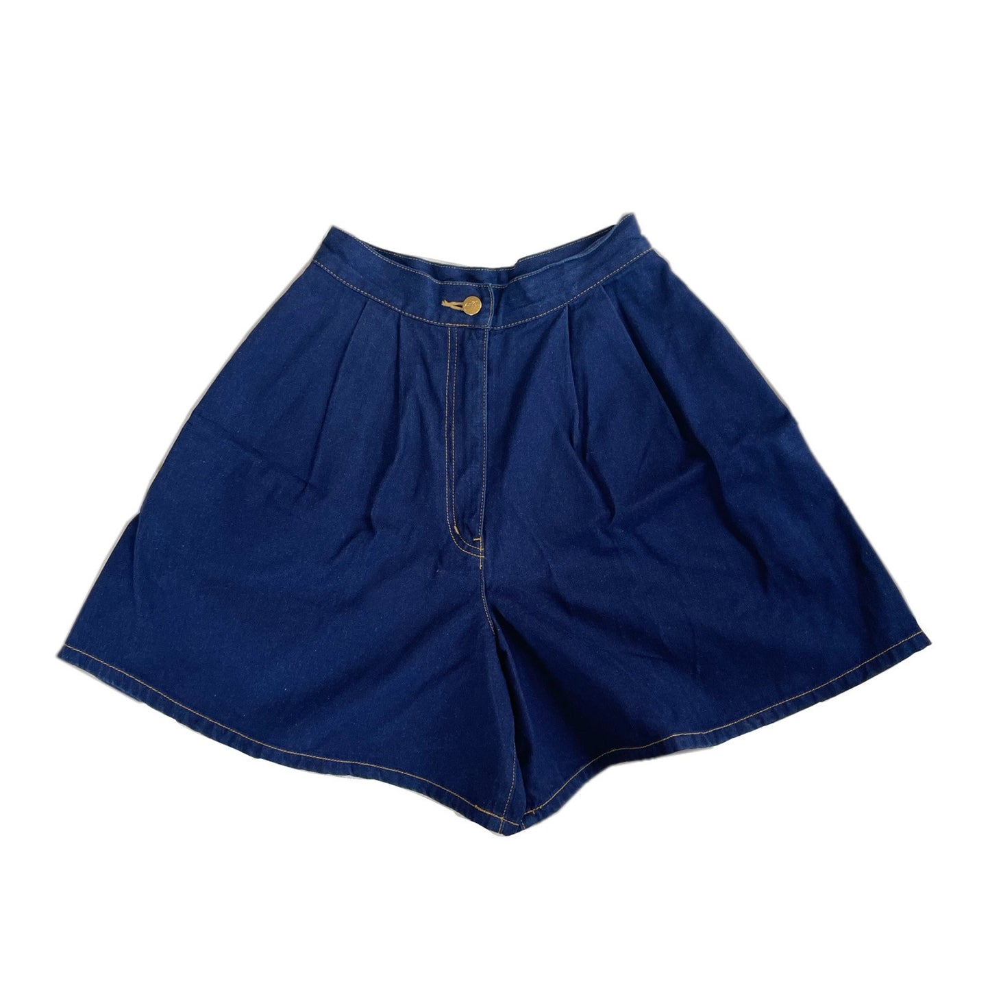 Yves Saint Laurent YSL Rhinestone Logo Denim Bermuda Shorts