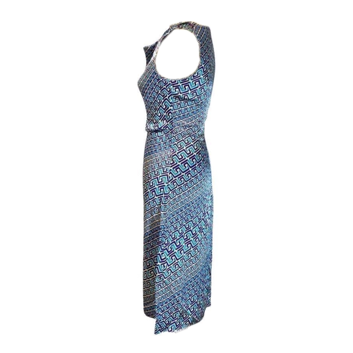 Versace Jeans Couture Maze Print Cowl Neck Sless Midi Dress