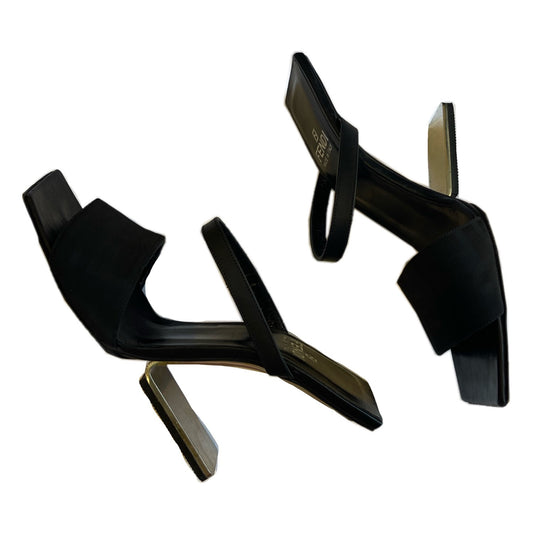 Fendi Black Zucca Z Irregular Shape Heel
