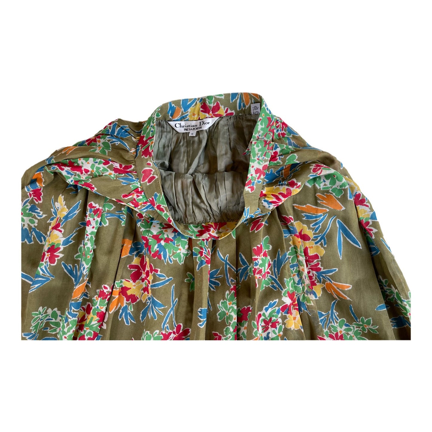 Christian Dior Pret A Porter Floral Pleated Midi Skirt