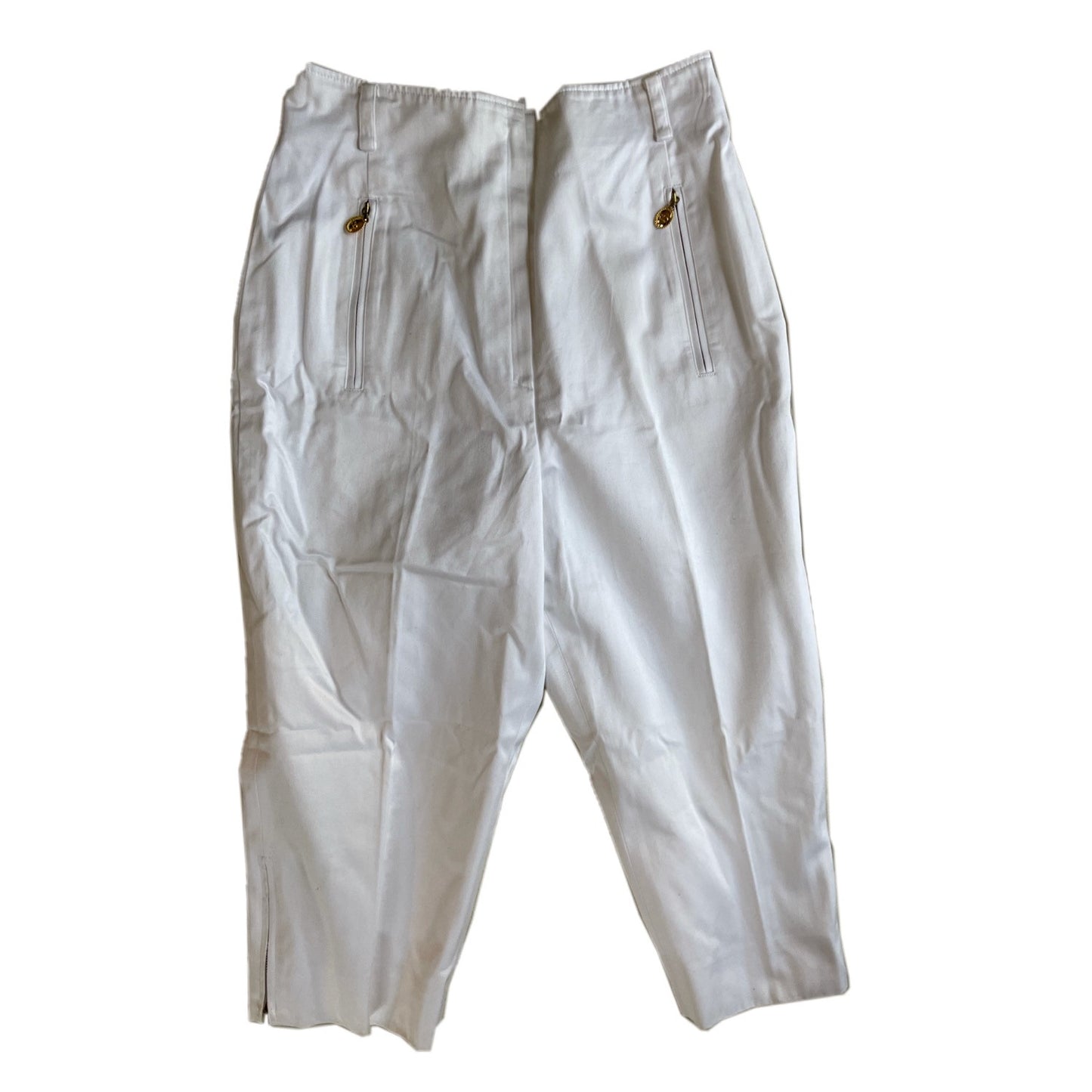 Christian Dior Gold Logo Zipper Capri Pants