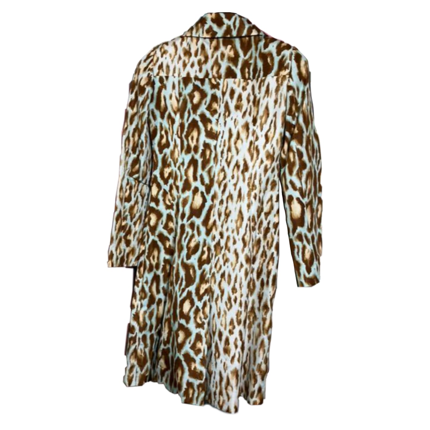 Christian Dior Leopard Silk LS Double Breasted Coat