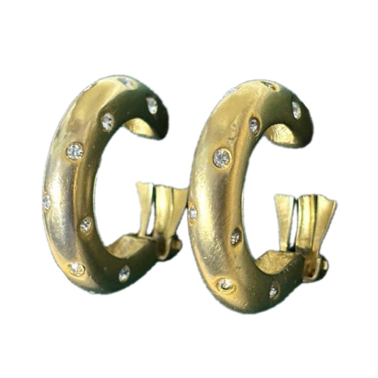 Givenchy Gold Plated Clip On Hoop Earrings