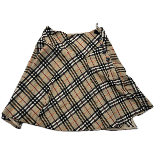 Burberry Blue Label Nova Check Assymetrical Side Button Skirt