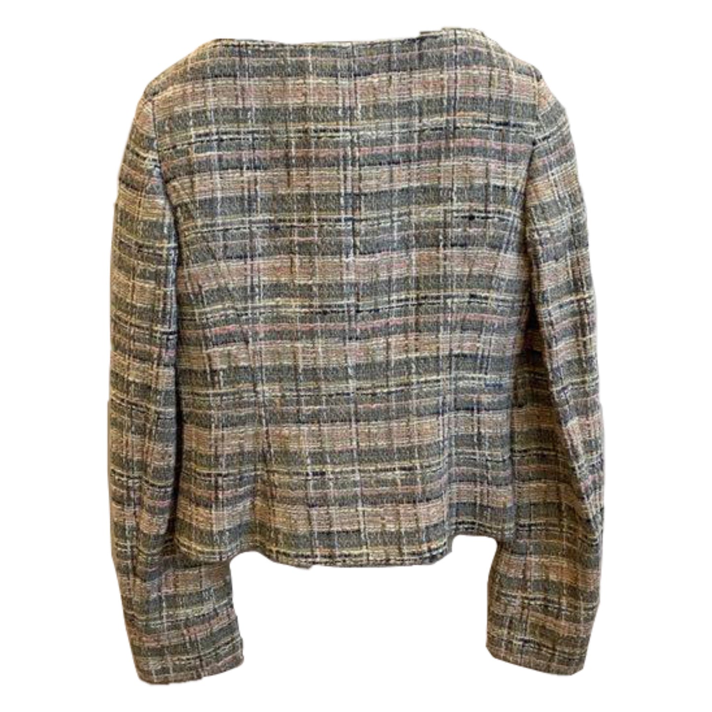 Valentino Scoop NeckTweed Zip Jacket
