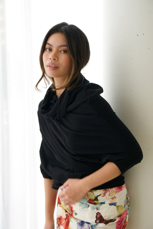 Junya Watanabe Comme Des Garcons Assymetrical SS Mock Neck Top