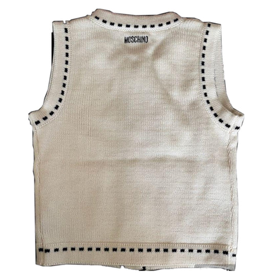 Moschino Jeans Contrast Stitch Knit Button Down Vest