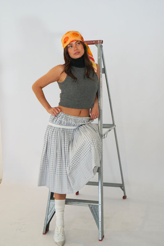 Tricot Comme des garçons checkered drop waist skirt