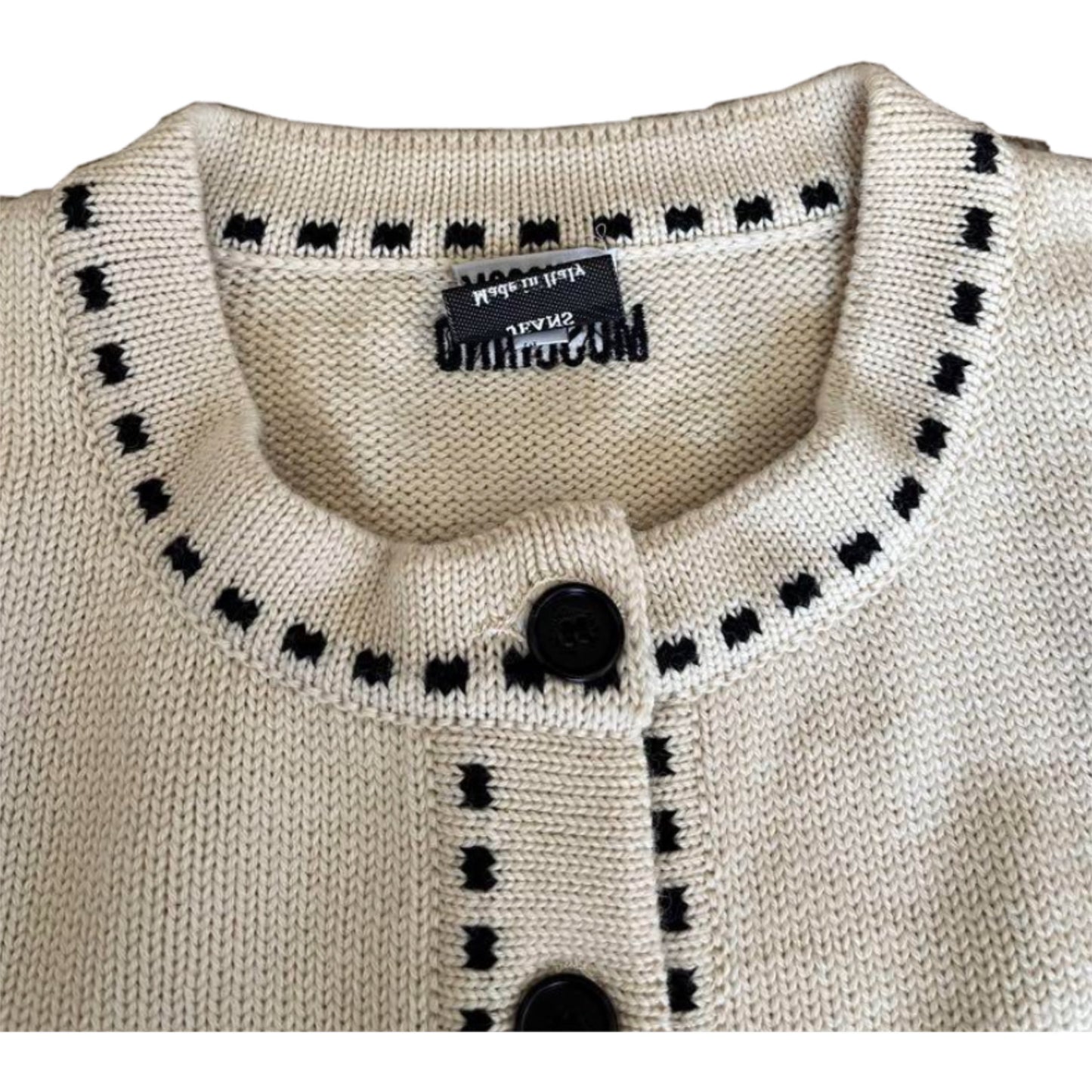 Moschino Jeans Contrast Stitch Knit Button Down Vest