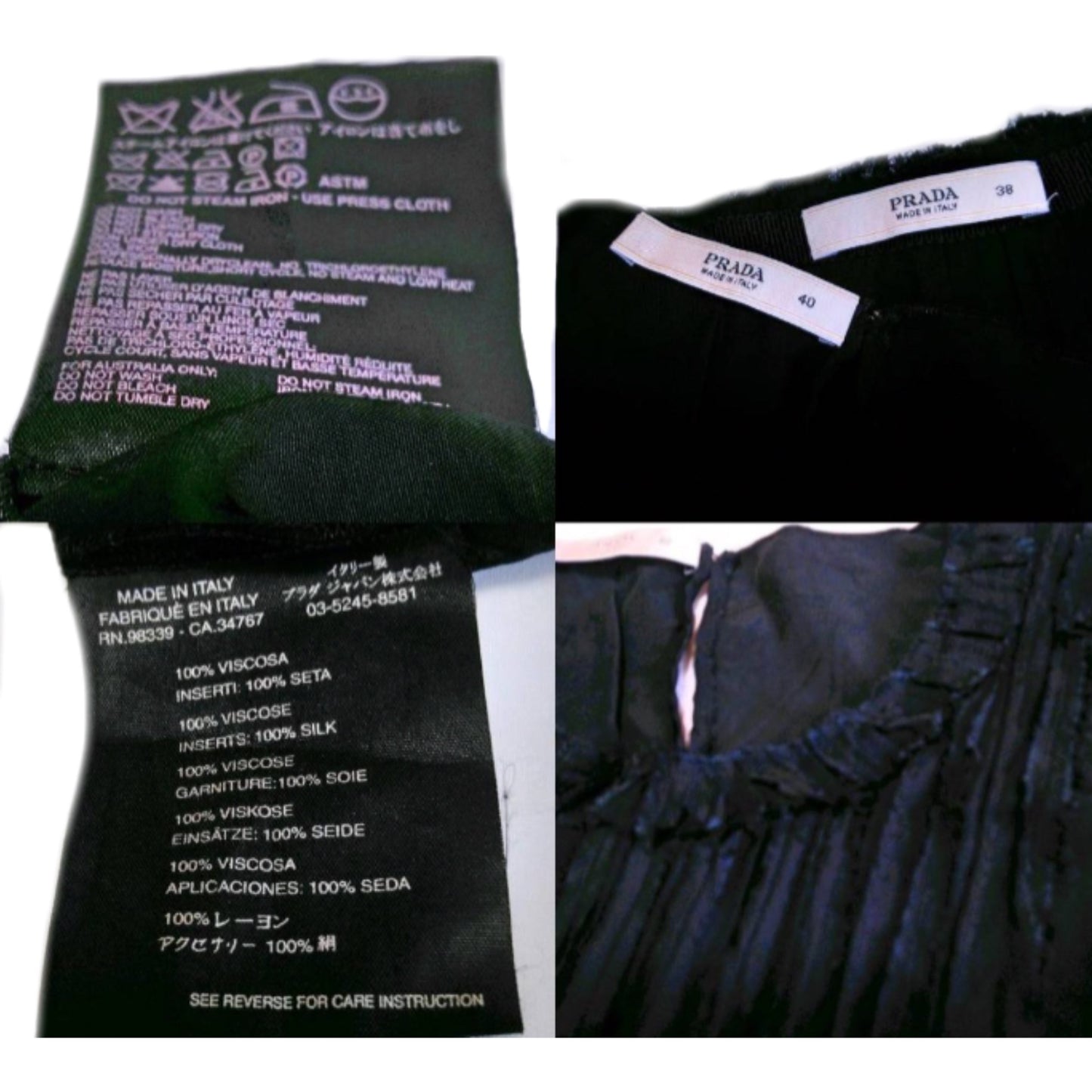 Prada Raw Edge Vertical Ruffle Pleat Midi Skirt Top Set