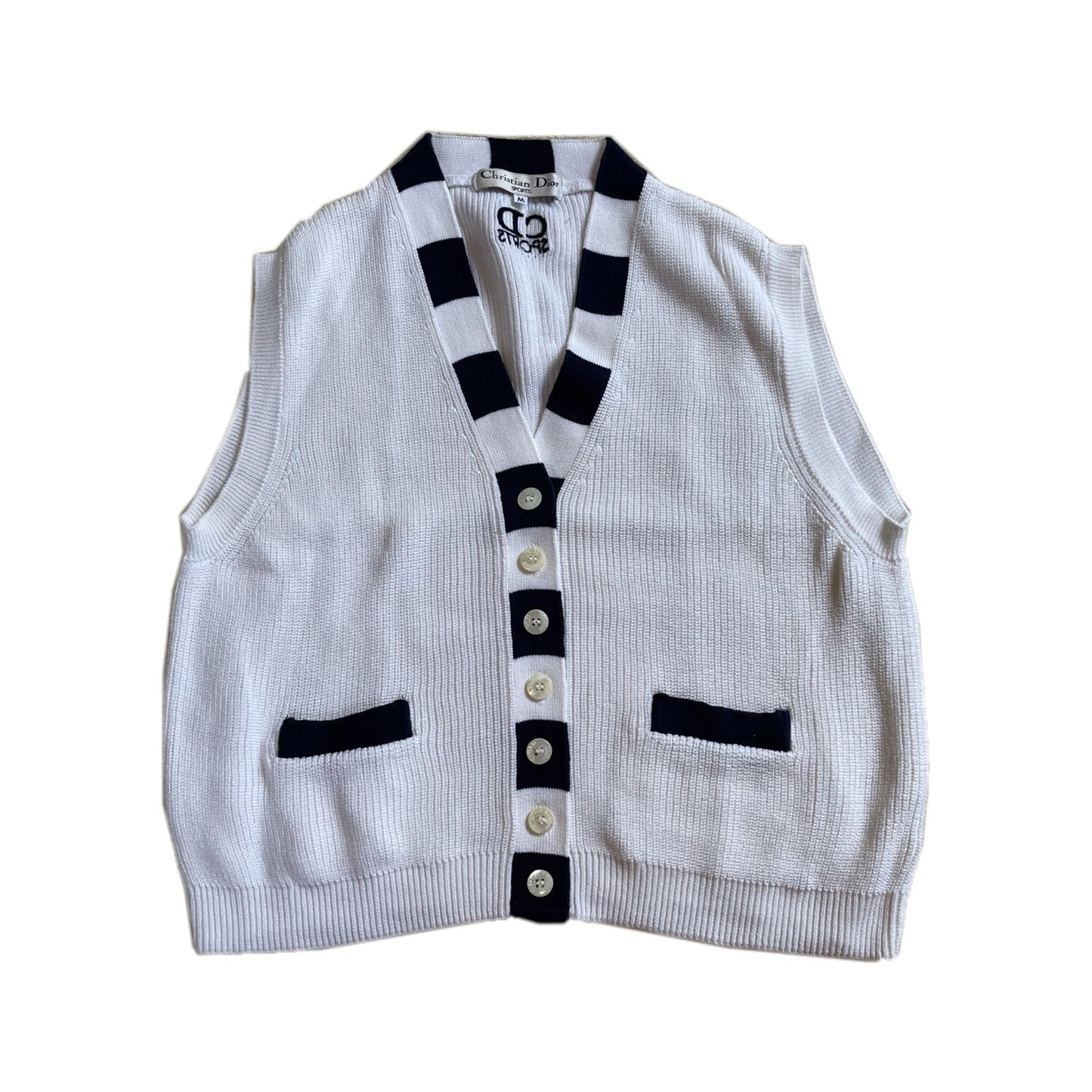 Christian Dior Sports Logo Knit Button Down Vest