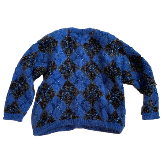 Yves Saint Laurent Argyle Tinsel Fluffy Cardigan