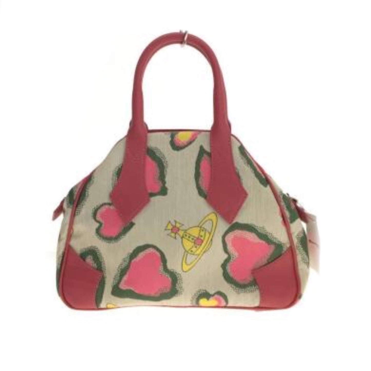Vivienne Westwood Canvas Heart Orbit Print Top Handle Handbag