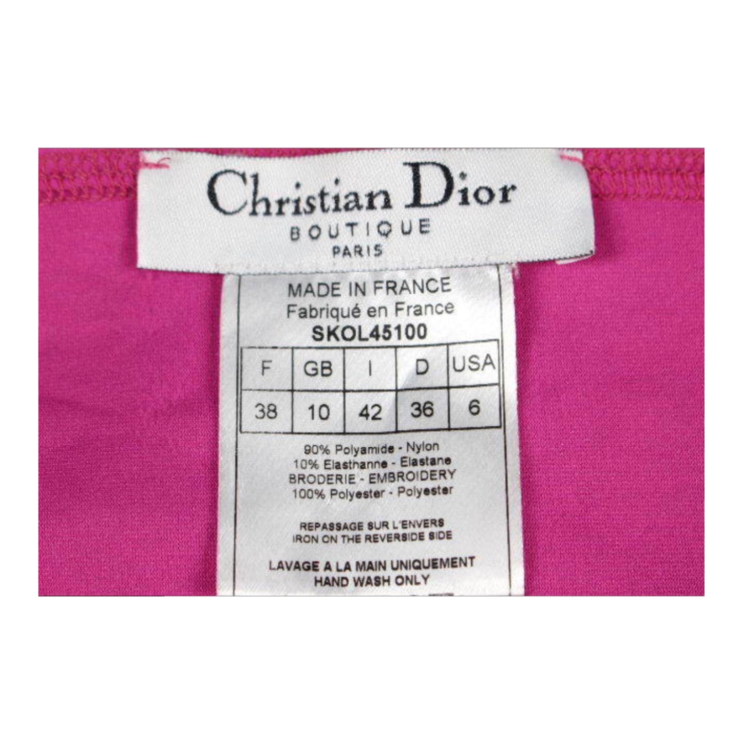 Christian Dior I Love Dior Boat Neck LS Pink Top
