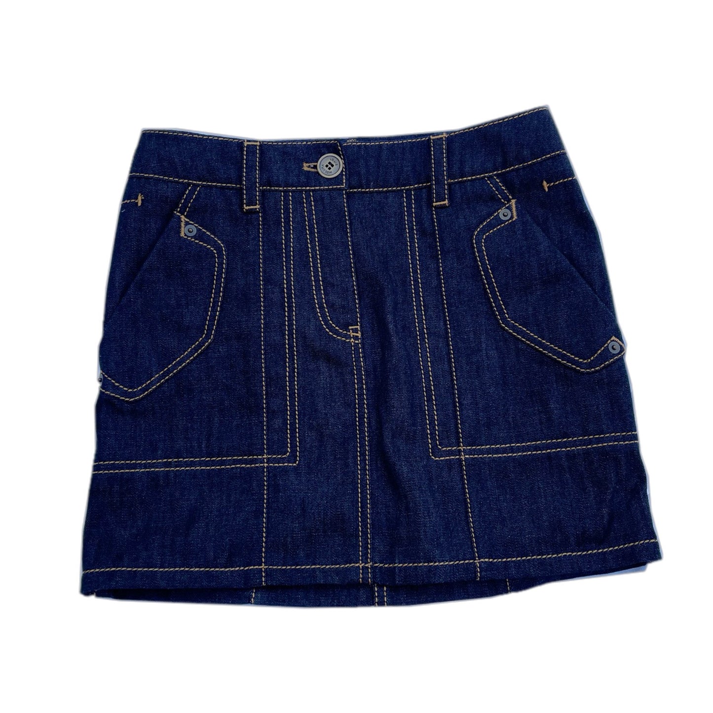 Louis Vuitton Denim Logo Embroidery Mini Skirt