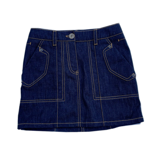 Louis Vuitton Denim Logo Embroidery Mini Skirt