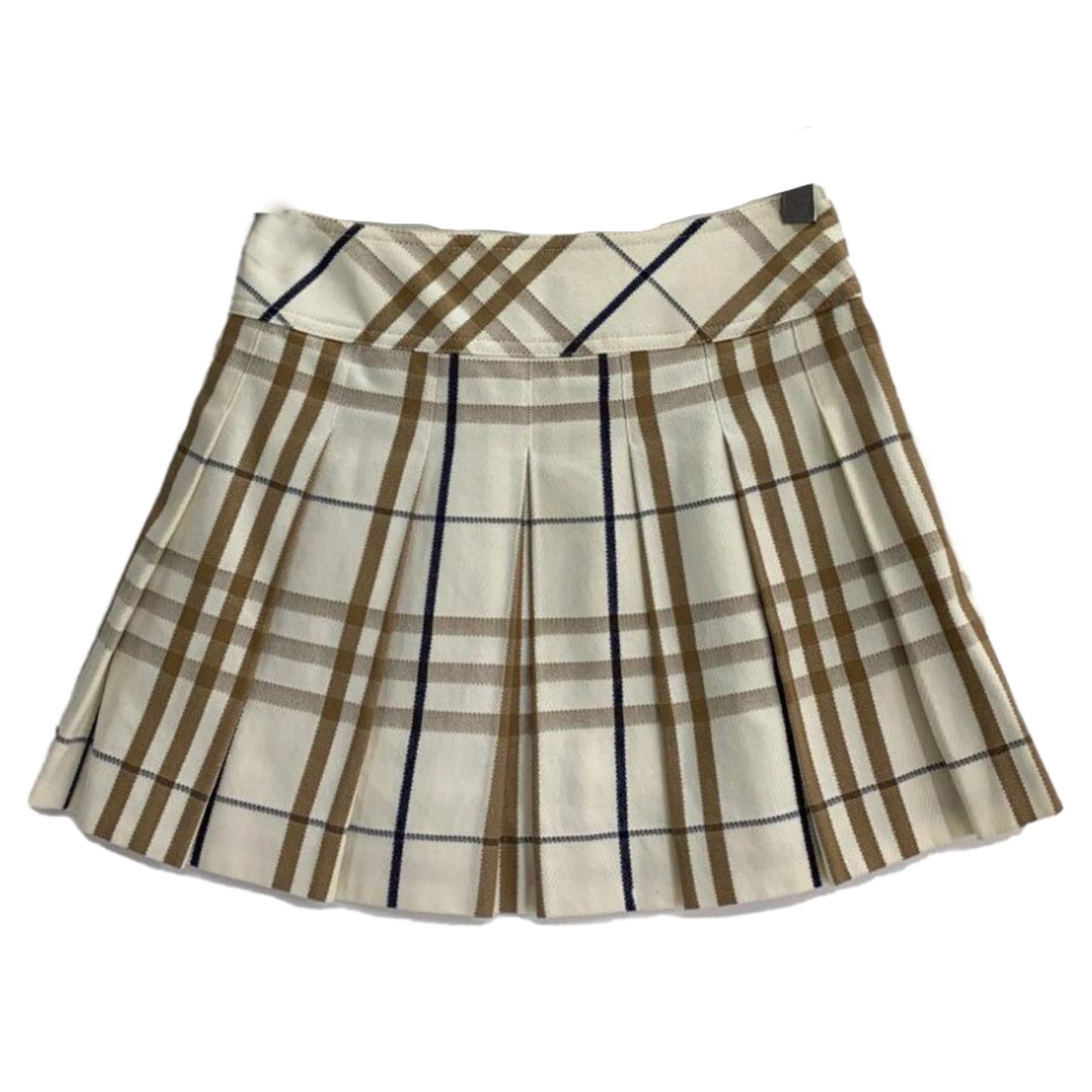 Burberry London Blue Label Checkered Leather Buckle Skirt