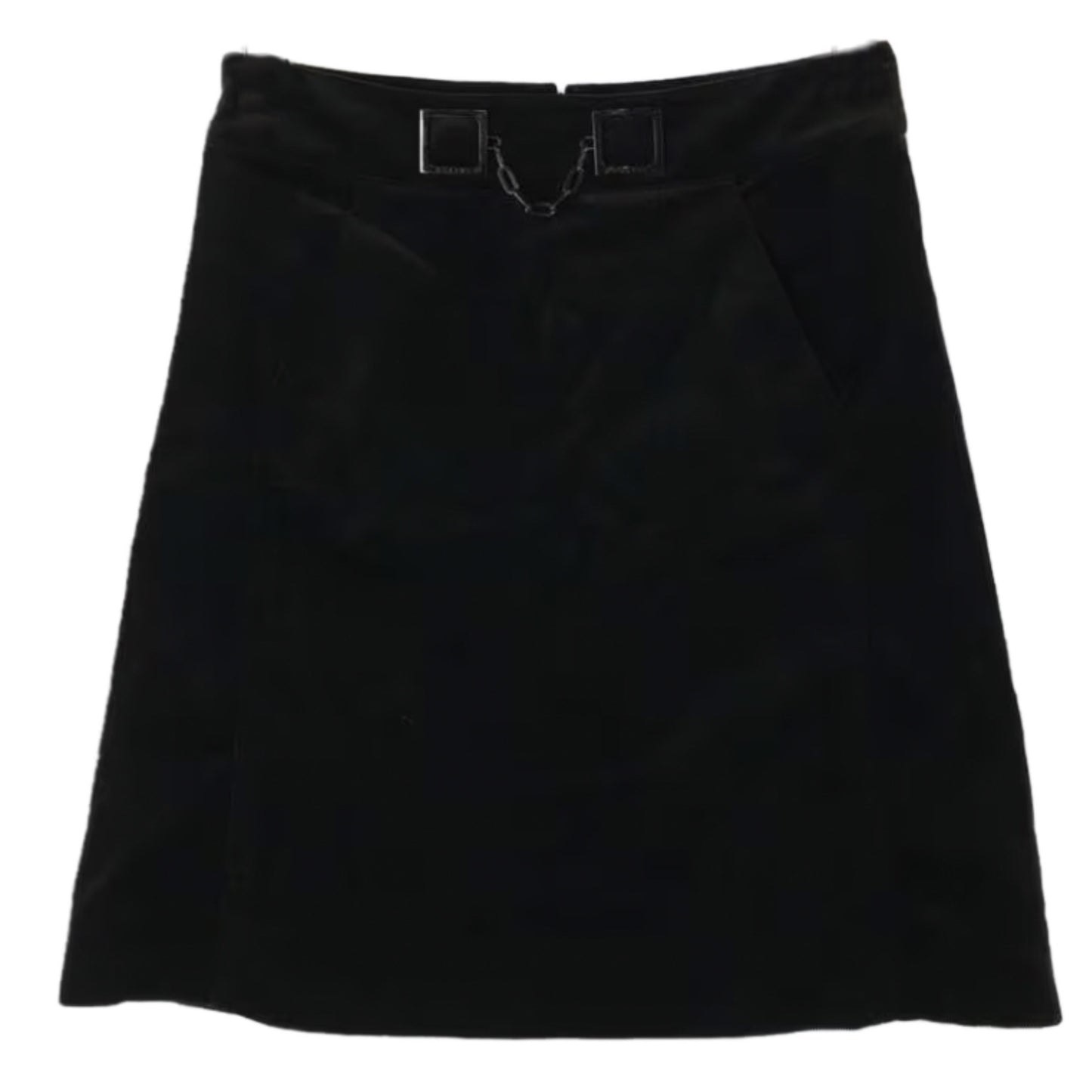 Celine Corduroy A Line Skirt w Metal Logo Buckle