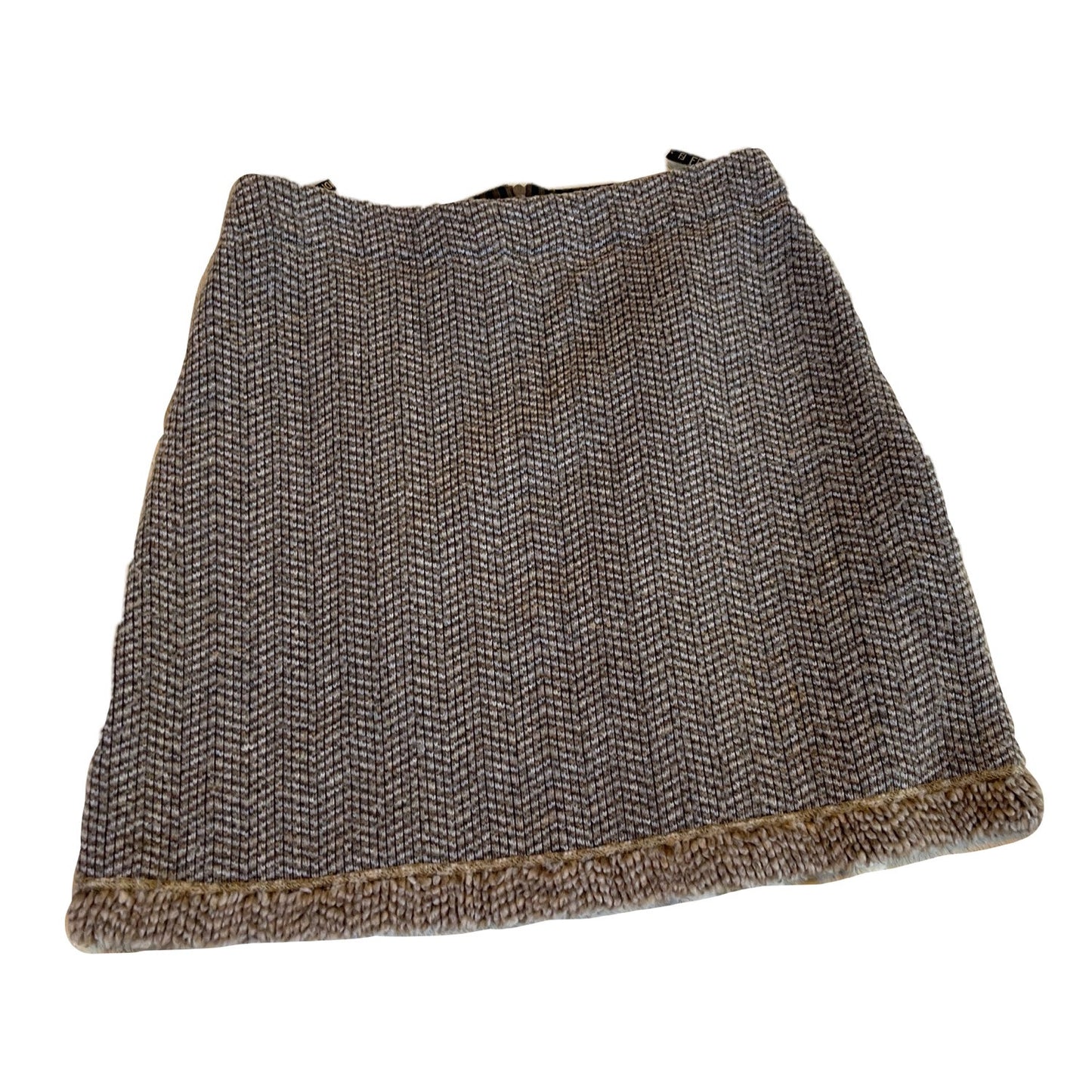 Fendi Fleece A Line Zig Zag Mini Skirt
