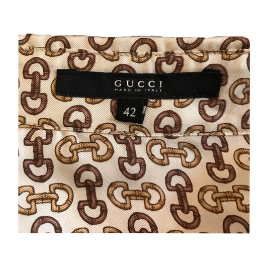 Gucci Horsebit Silk Logo Short Sleeve Shirt