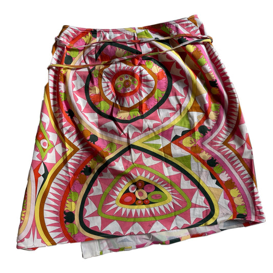 Emilio Pucci Multi Pattern Wrap Knee Length Skirt