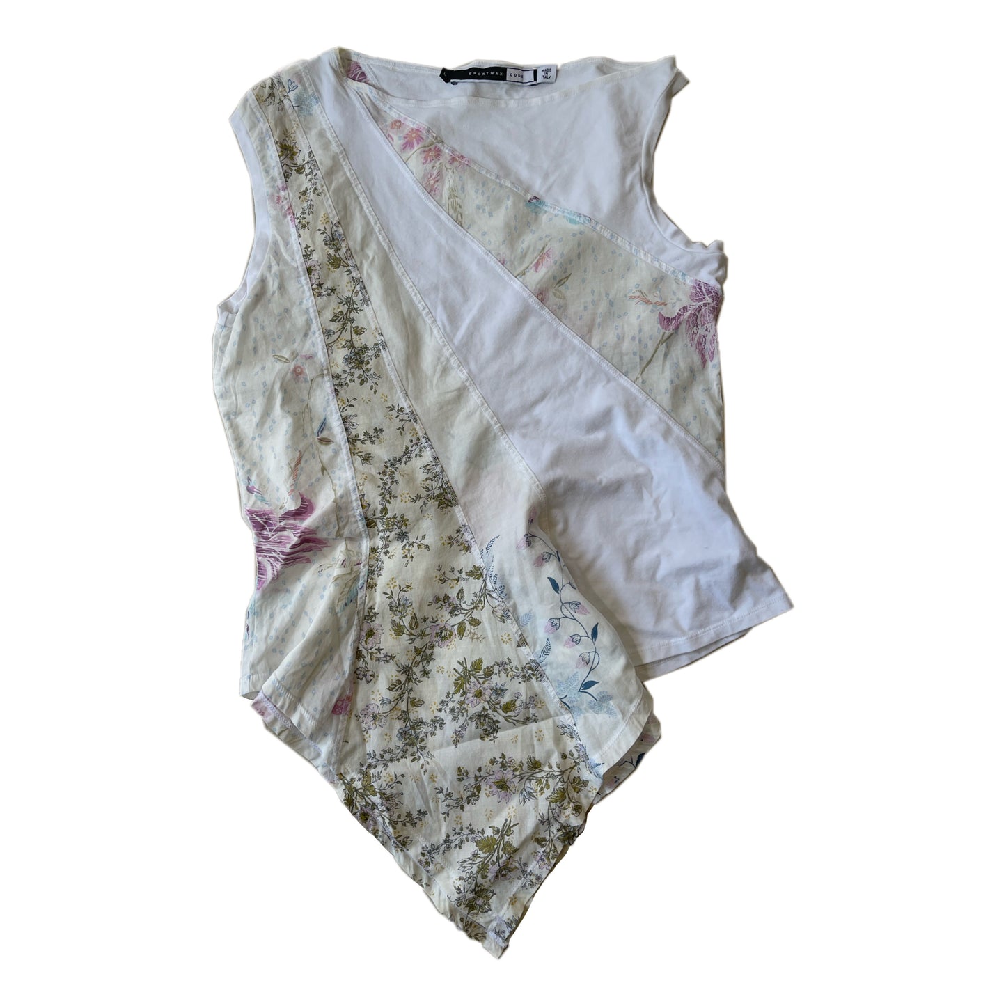 Sportmax Floral Patchwork Assymetrical Tank Top
