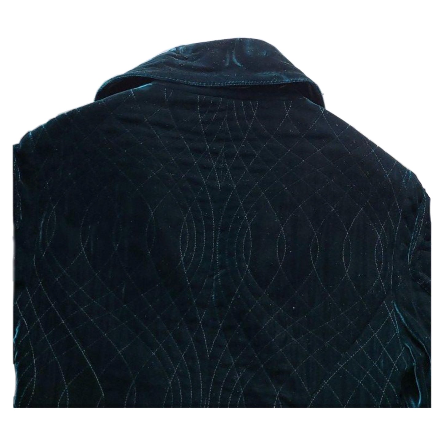 Gucci Velvet Quilted Embroidered LS Mock Neck Jacket
