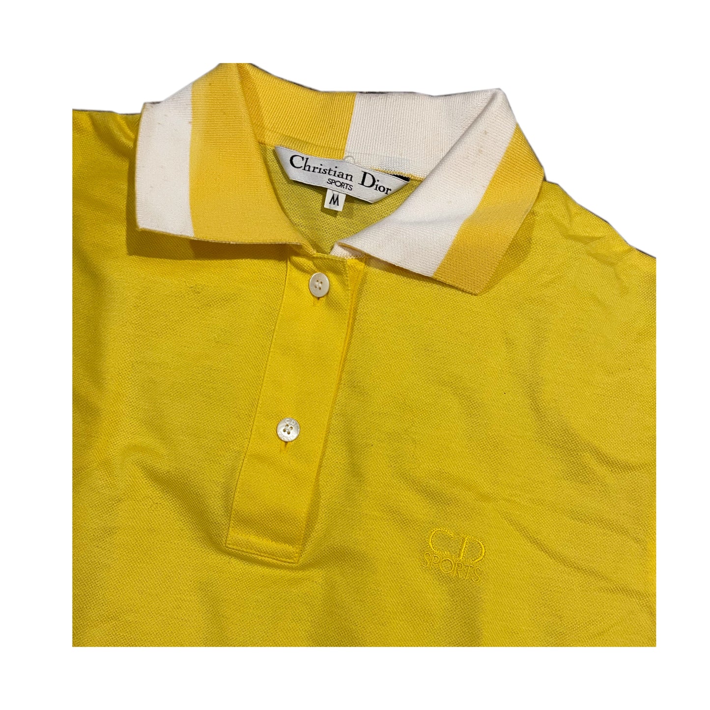 Christian Dior Sports Long Sleeve Yellow/White Polo