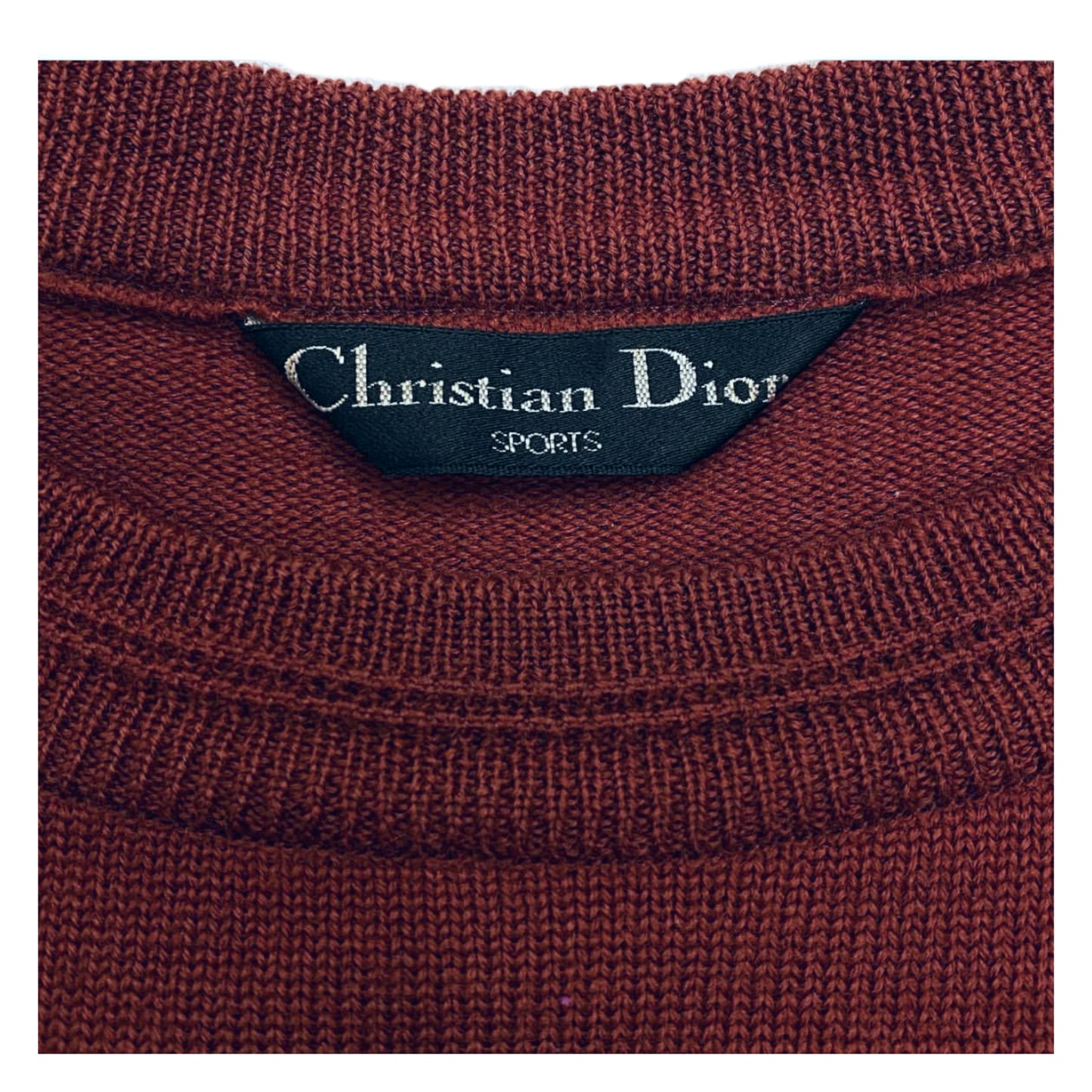 Christian Dior Sports Maroon/Terracotta Oversized Knit Jumper