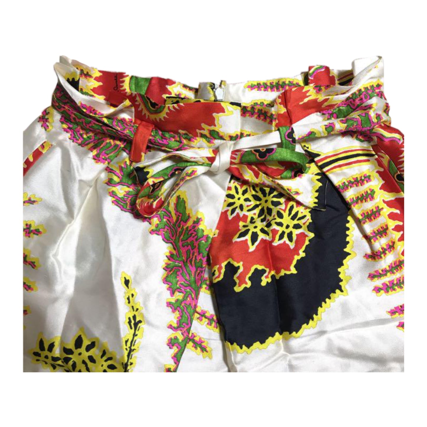 Roberto Cavalli Floral Silk Paperbag Skirt