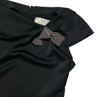Valentino Knee Length Dress w assymetrical neck bow