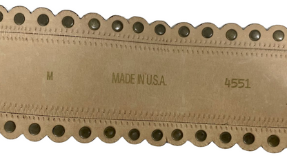DKNY Leather Belt Studded Scallop Hem