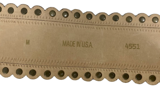 DKNY Leather Belt Studded Scallop Hem