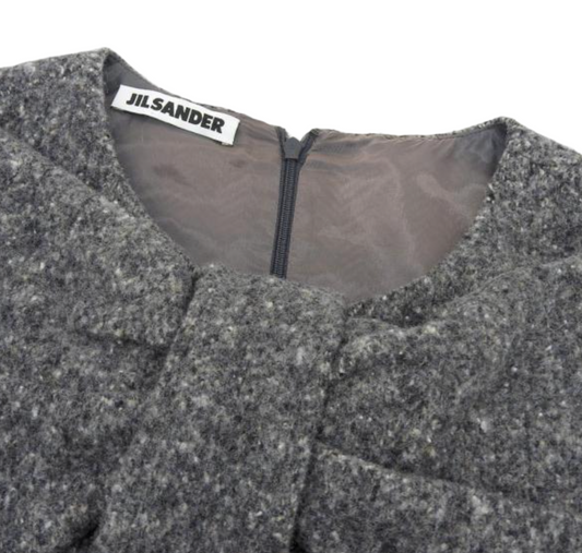 Jil Sander Puff Bow Chest Sless Knit Midi dress