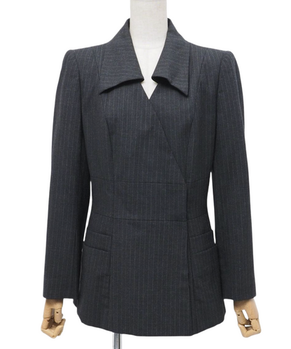 GIVENCHY pinstripe double-breasted  grey blazer jacket
