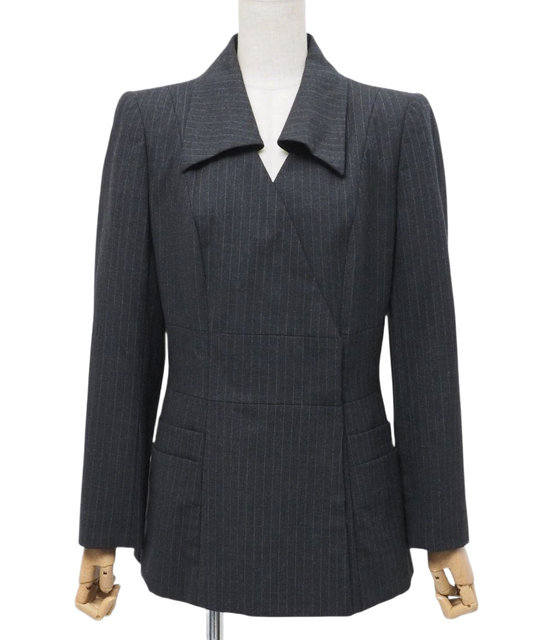 GIVENCHY pinstripe double-breasted  grey blazer jacket