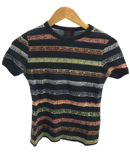 Jean Paul Gaultier Stripe Graffiti Logo Mens Tee