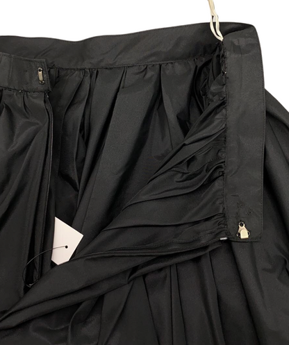 Miss Christian Dior Black Nylon Assymetrical Pleated Skirt