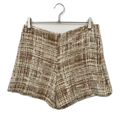 Prada Tweed Checkered Square Brown White Shorts SS 1996.