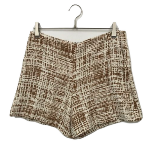 Prada Tweed Checkered Square Brown White Shorts SS 1996.