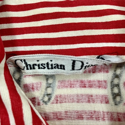 Christian Dior Long Sleeve Shirt Tops Pattern Horseshoe Red blouse