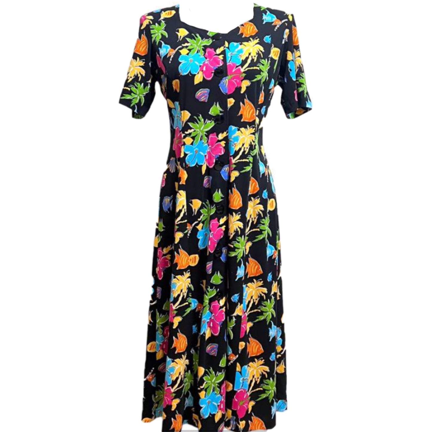 Emanuel Ungaro Floral Button Down Midi Dress