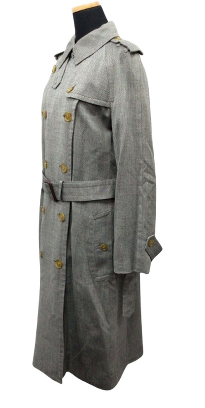 MARC by MARC JACOBS Silk Cotton Trench Coat Long Outerwear Size 4 Gray