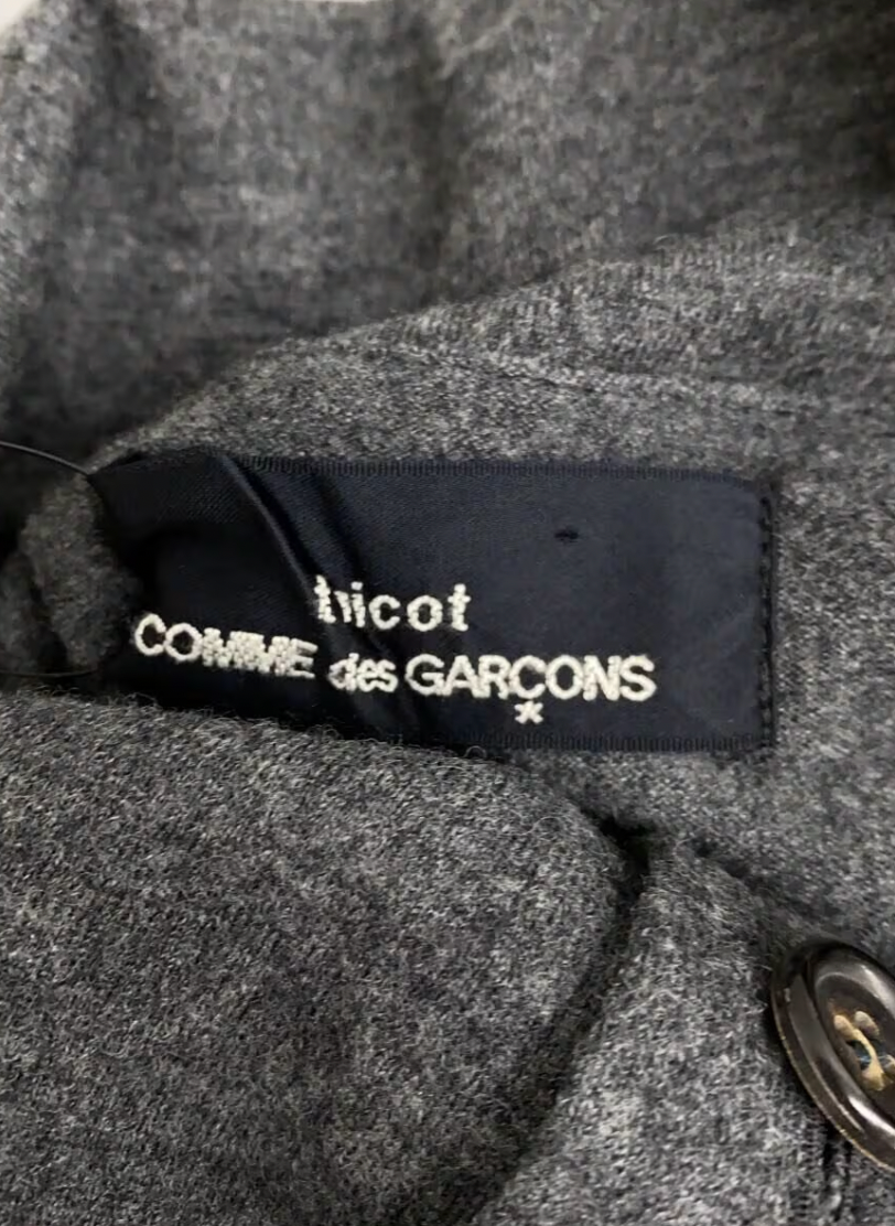 Tricot Comme des Garcons Button down cowl Neck Sless Layered Dress AD1997