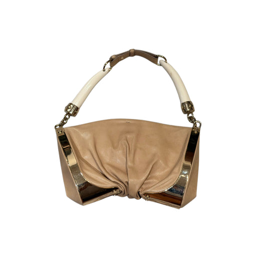 Yves Saint Laurent Double Horn Mombasa Leather Beige Handbag