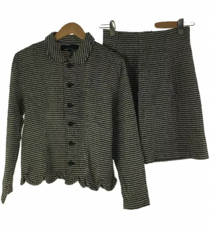 Tricot Comme Des Garcons Wool Houndstooth Top Skirt Suit Set